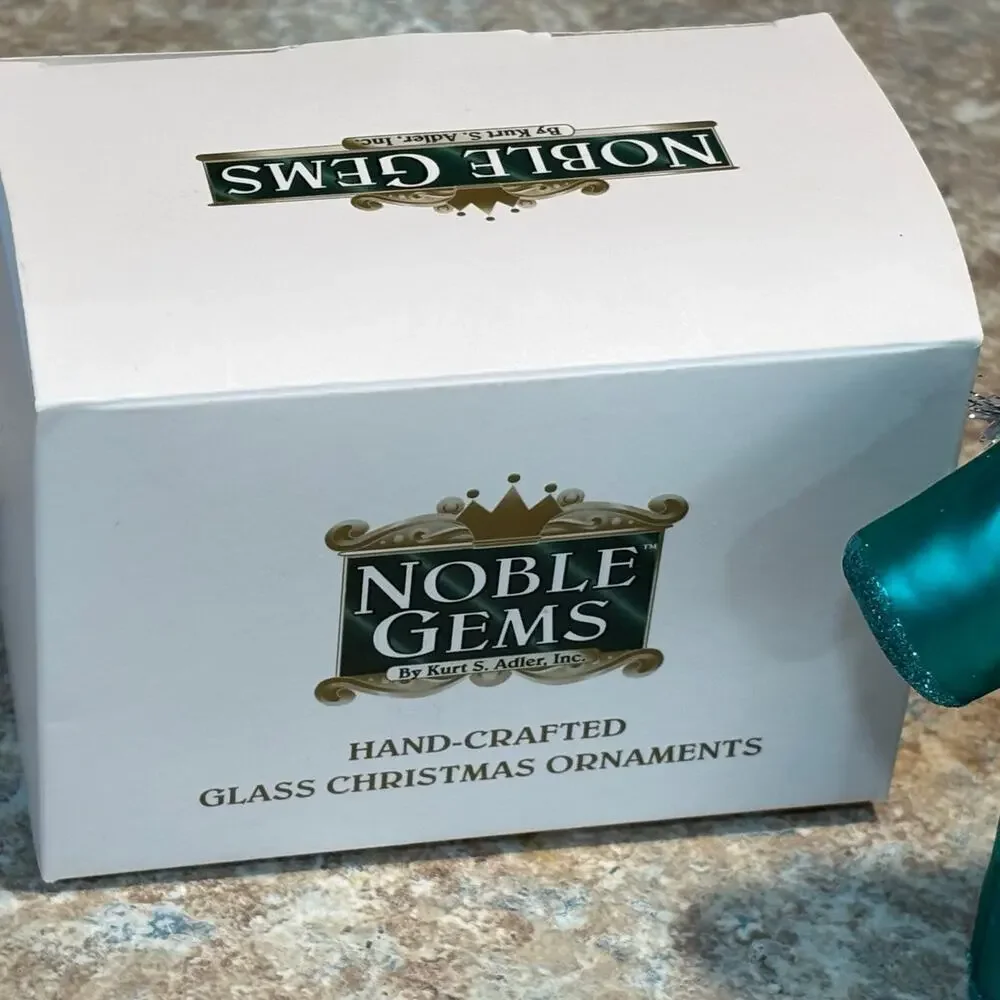 Kurt Adler Noble Gems Nurse Teal Glitter Scrubs Shirt Glass Ornament